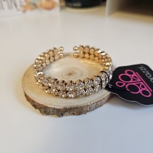 Paparazzi  Megawatt Majesty Gold Crystal Bracelet